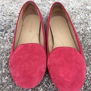 TALBOTS  Red  Suede  Penny Loafer  Women's 7 M